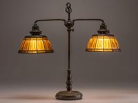 Linenfold Double Student Lamp