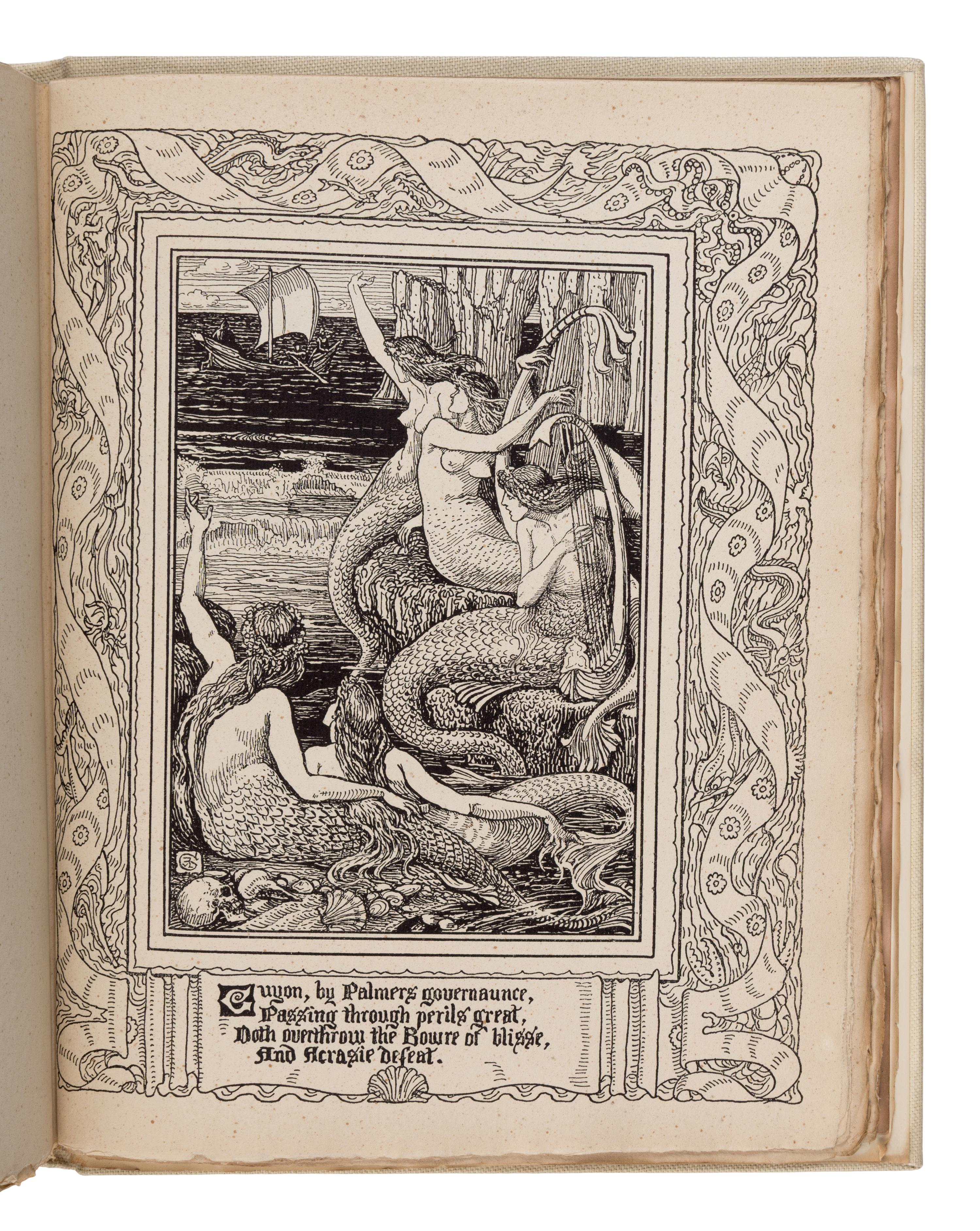 [Fine Press - Chiswick Press]. -- [Crane, Walter (1845-1915), illustrator]. Spenser, Edmund (1552-1599). The Faerie Queene . Thomas J. Wise, editor. London: Chiswick Press for George Allen, 1897.