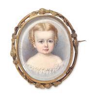 Attributed to John Carlin (American, 1813-1891) — Portrait Miniature of a Young Child