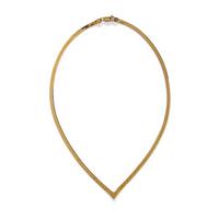 YELLOW GOLD HERRINGBONE NECKLACE