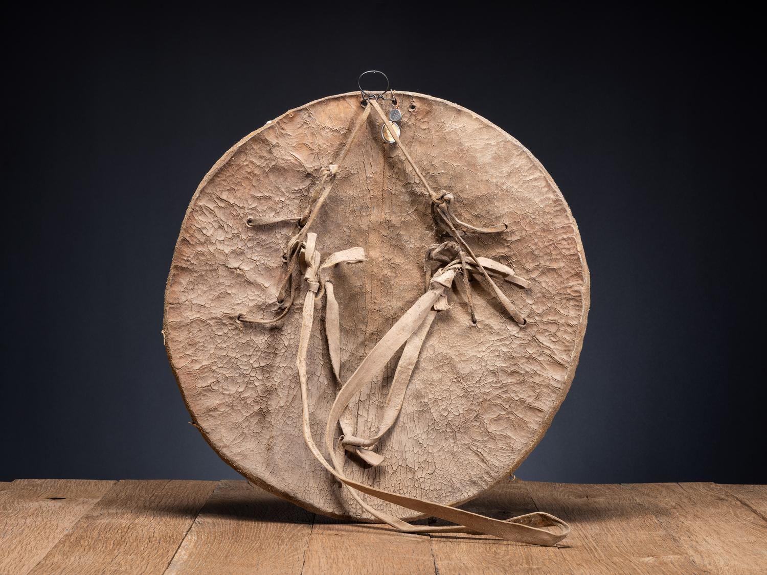 Pueblo Painted Buffalo Hide Shield