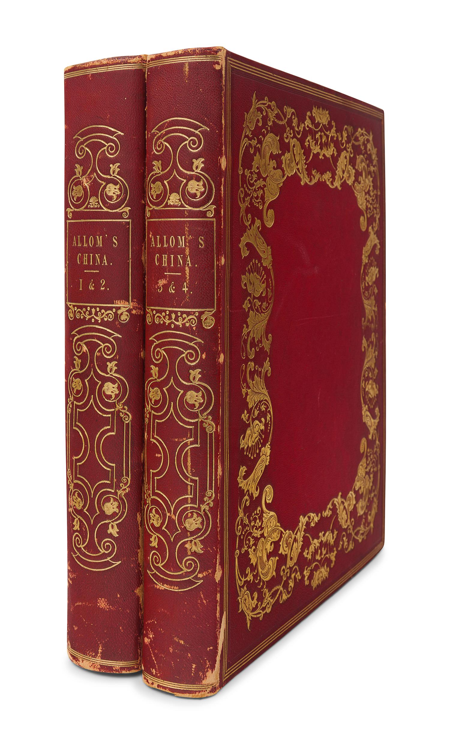 [CHINA -- TRAVEL & EXPLORATION]. ALLOM, Thomas (1804-1872), illustrator. -- WRIGHT, George Newenham (1794-1877). China in a Series of Views, Displaying the Scenery, Architecture, and Social Habits, of that Ancient Empire. London: Fisher, Son & Co., preface dated 1843.