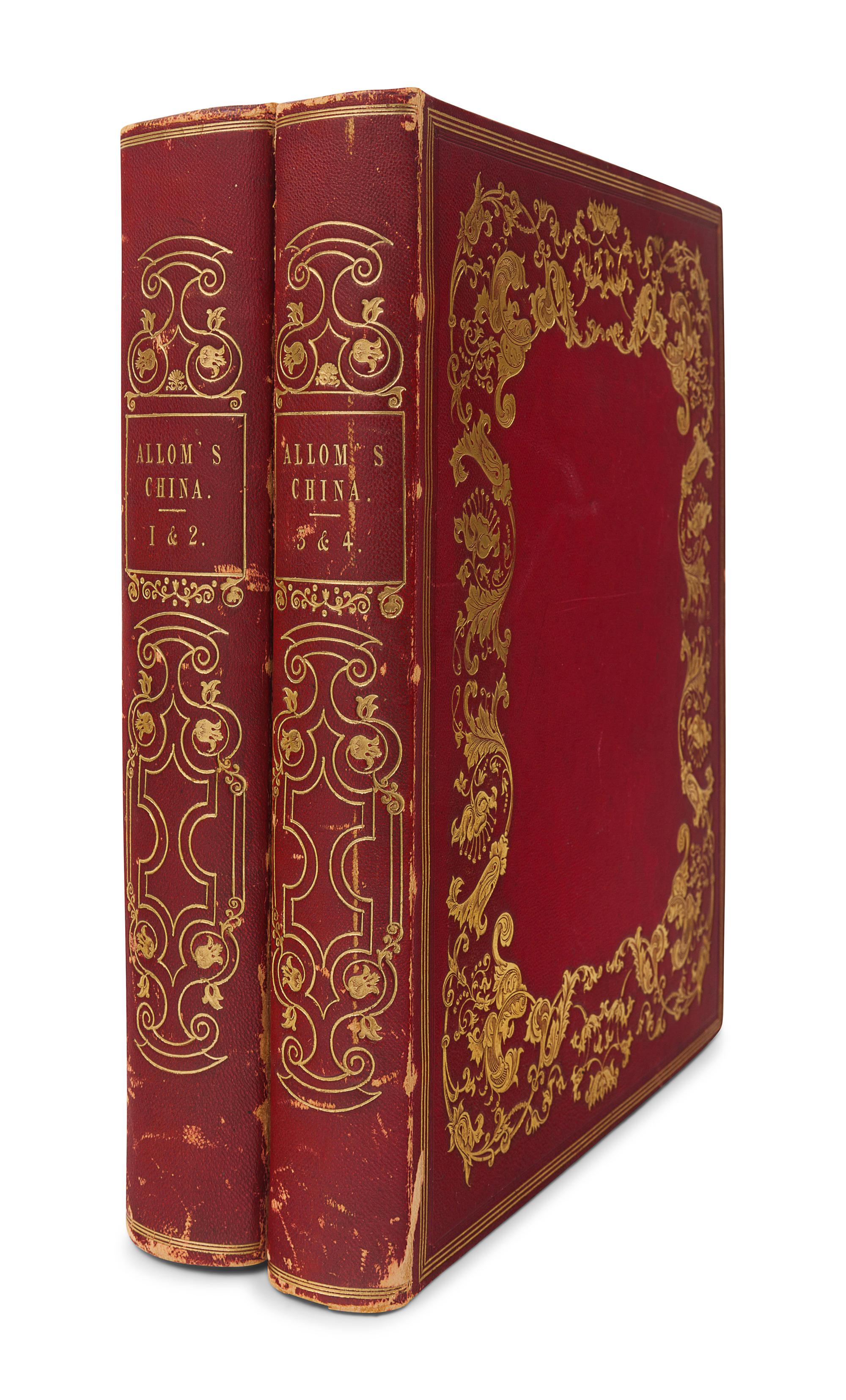 [CHINA -- TRAVEL & EXPLORATION]. ALLOM, Thomas (1804-1872), illustrator. -- WRIGHT, George Newenham (1794-1877). China in a Series of Views, Displaying the Scenery, Architecture, and Social Habits, of that Ancient Empire. London: Fisher, Son & Co., preface dated 1843.