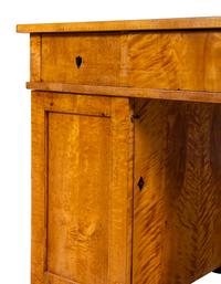 A Swedish Biedermeier Birch Pedestal Desk