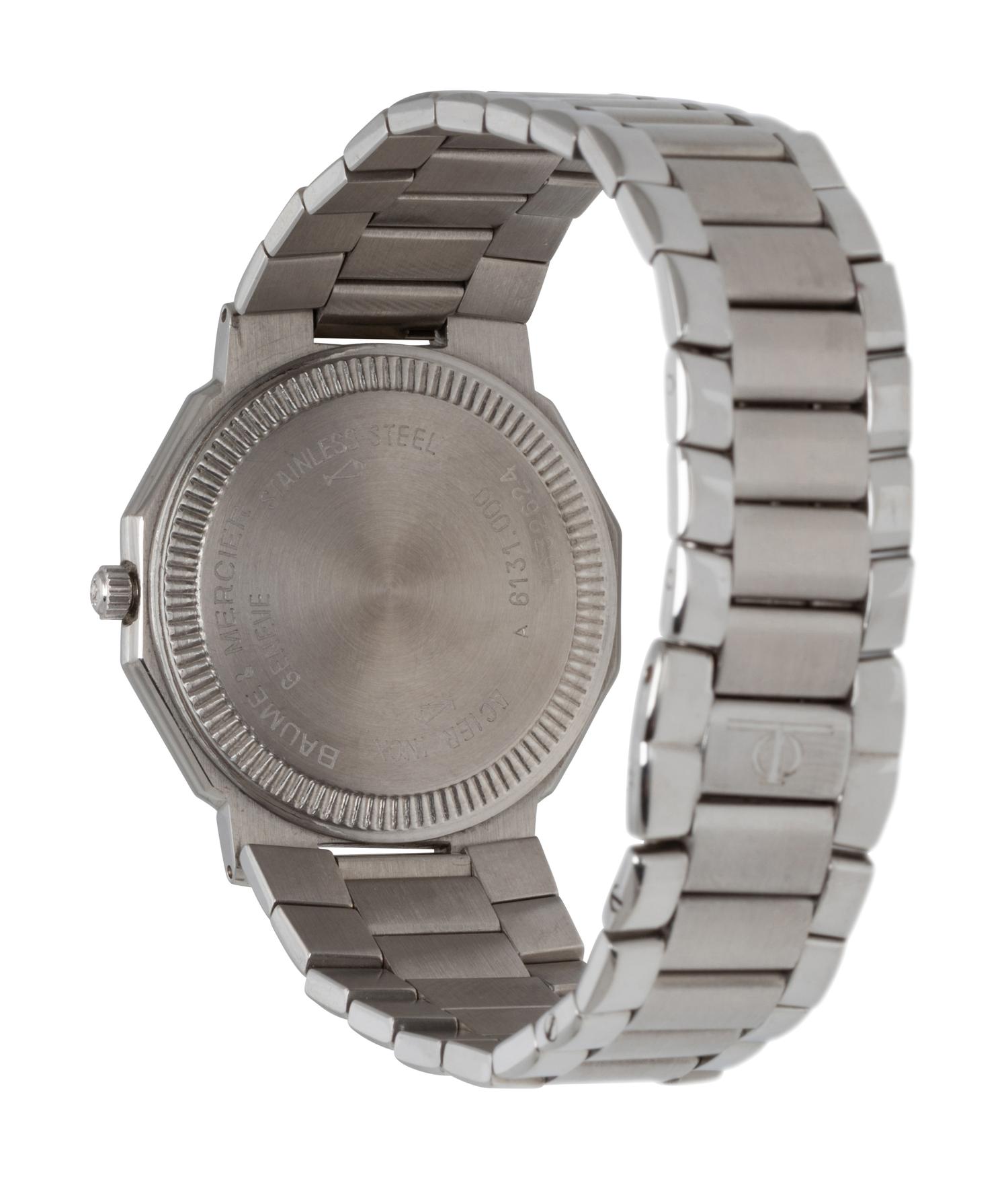 PAIR OF BAUME & MERCIER, REF. 6131 TRIPLE CALENDAR STAINLESS STEEL WATCHES