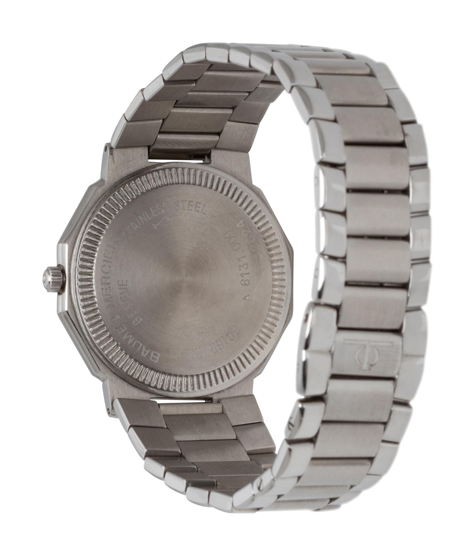 PAIR OF BAUME & MERCIER, REF. 6131 TRIPLE CALENDAR STAINLESS STEEL WATCHES