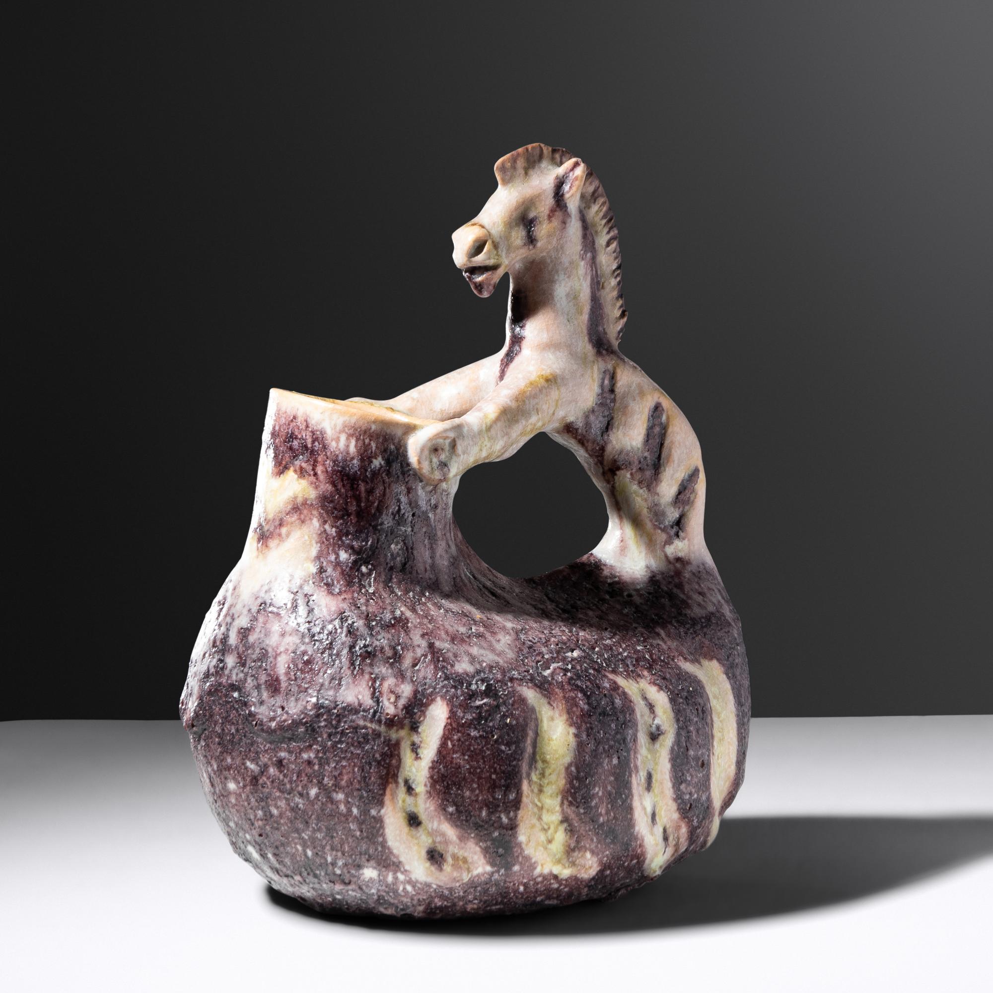 Pitcher with Figural Horse Handle