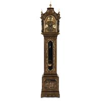 A Black and Gilt-Japanned Longcase Clock
