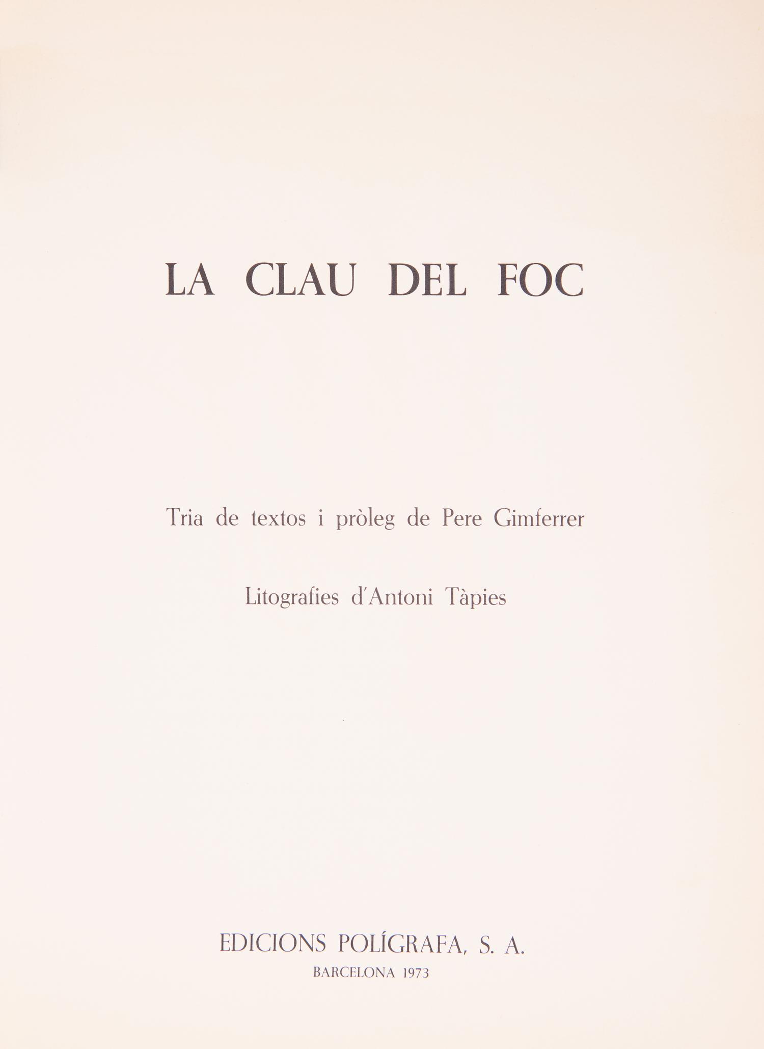 [Art] [Tapies, Antoni] La Clau del Foc