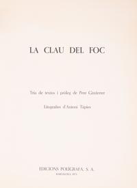 [Art] [Tapies, Antoni] La Clau del Foc