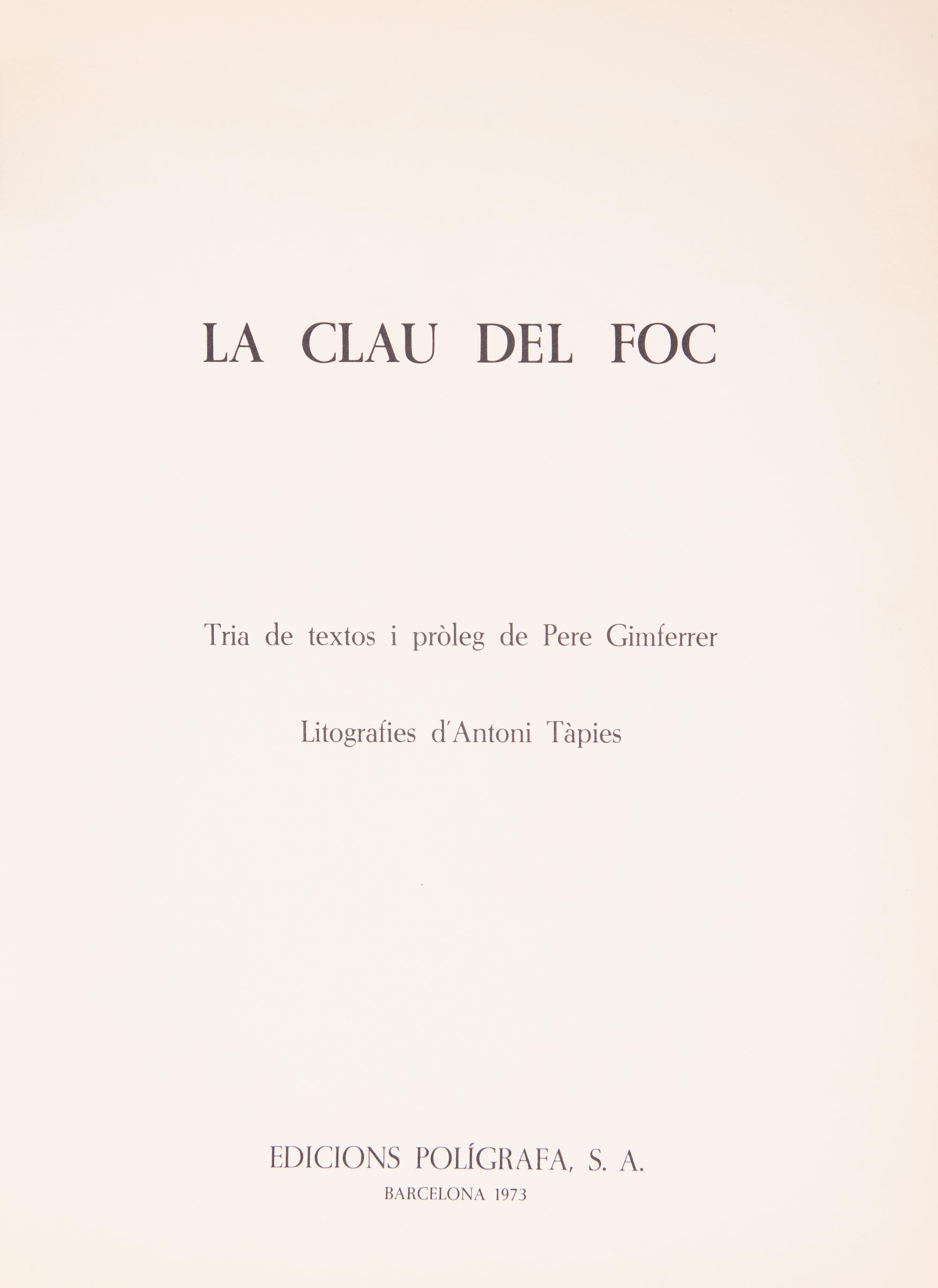 [Art] [Tapies, Antoni] La Clau del Foc