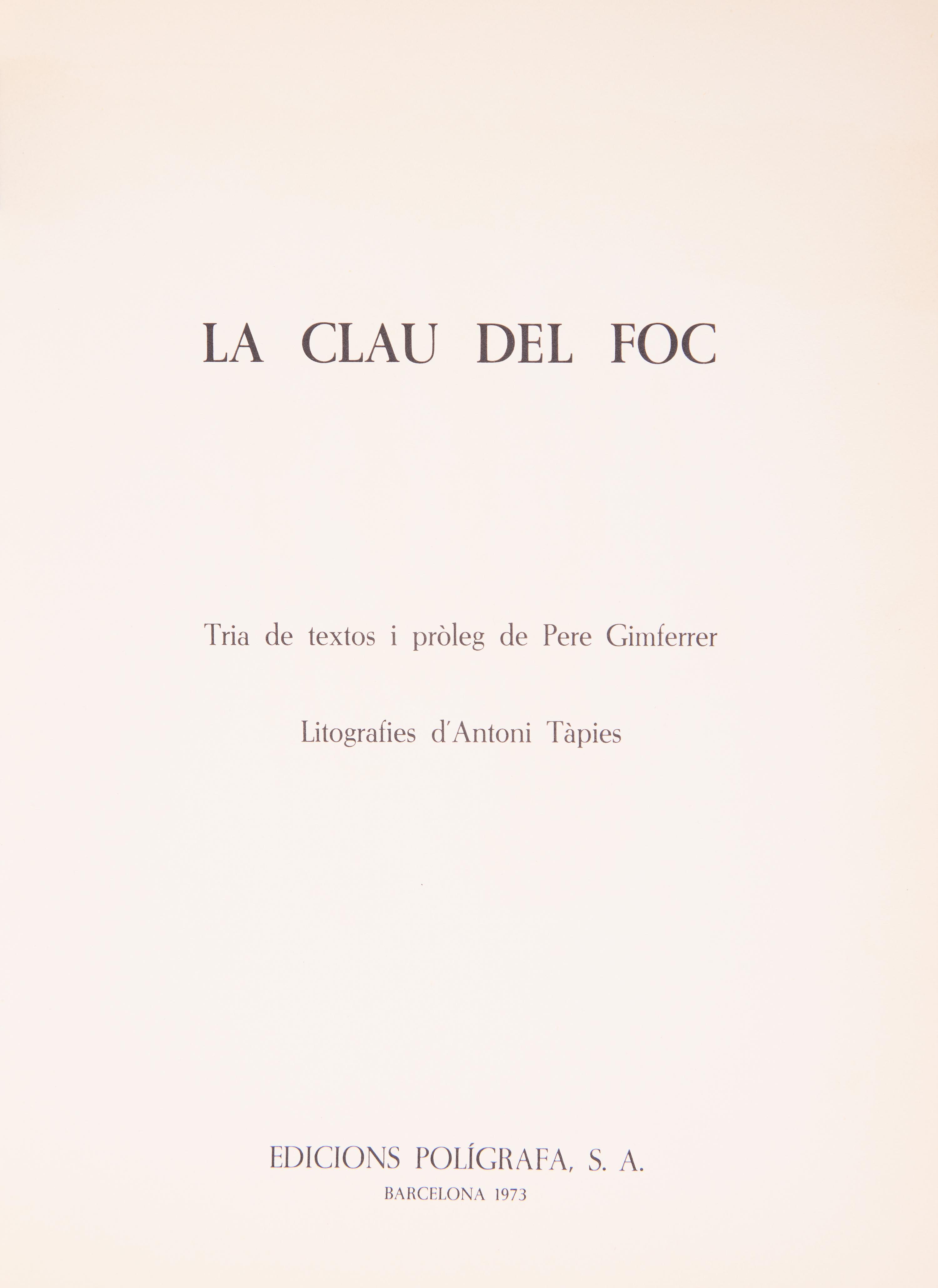 [Art] [Tapies, Antoni] La Clau del Foc
