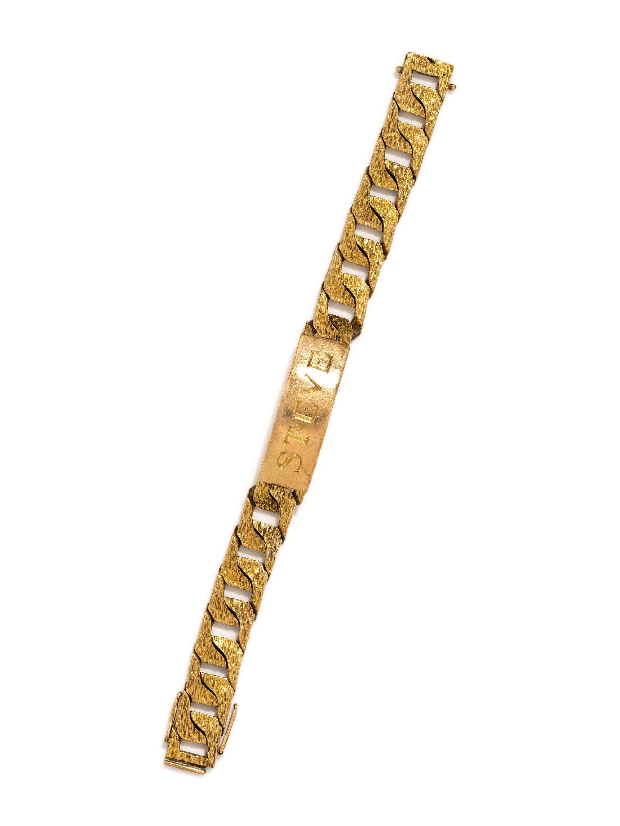 YELLOW GOLD ID TAG BRACELET