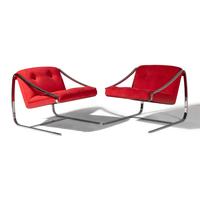 Charles Gibilterra c. 1977 — Pair of Cantilevered Chairs for Brueton