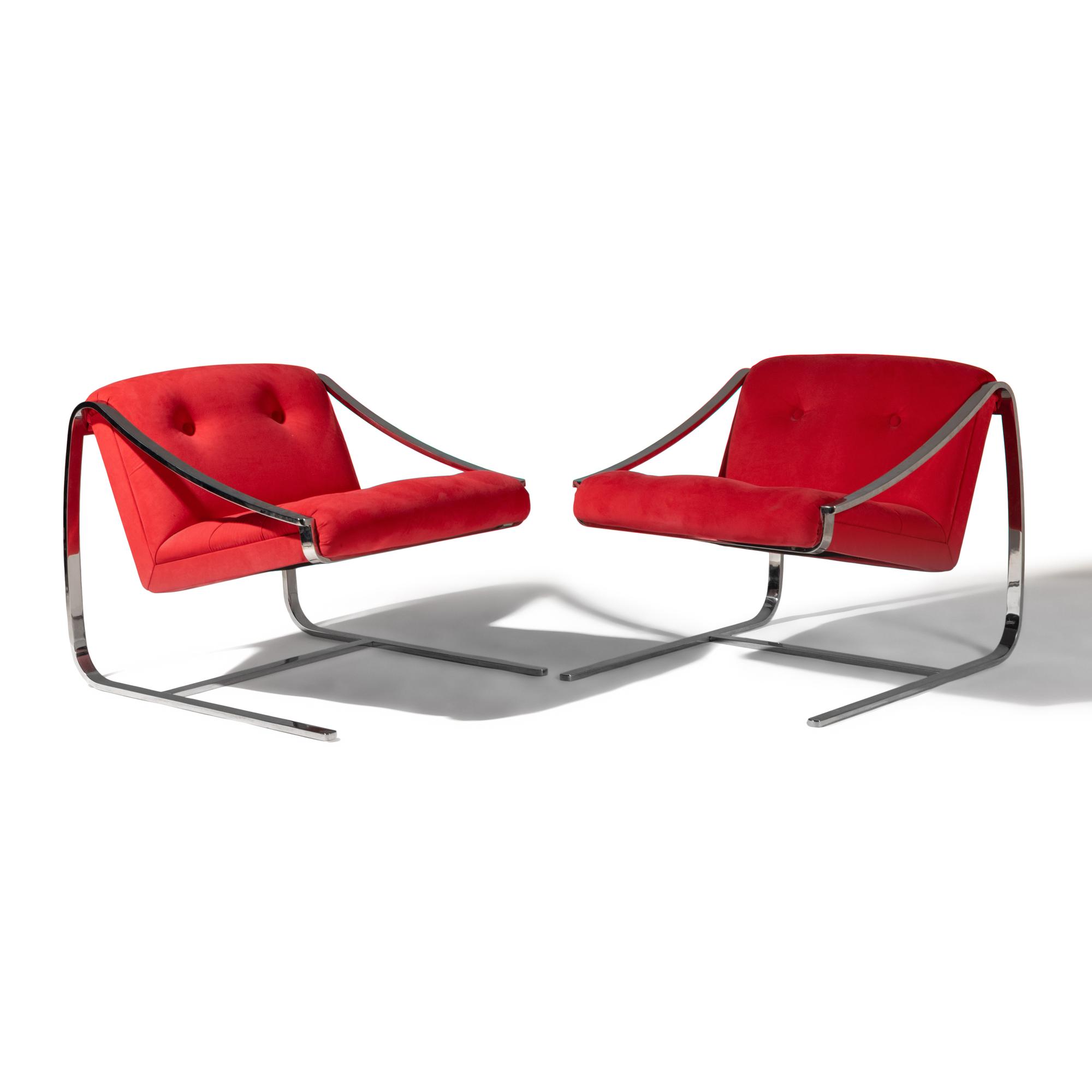 Charles Gibilterra c. 1977 — Pair of Cantilevered Chairs for Brueton