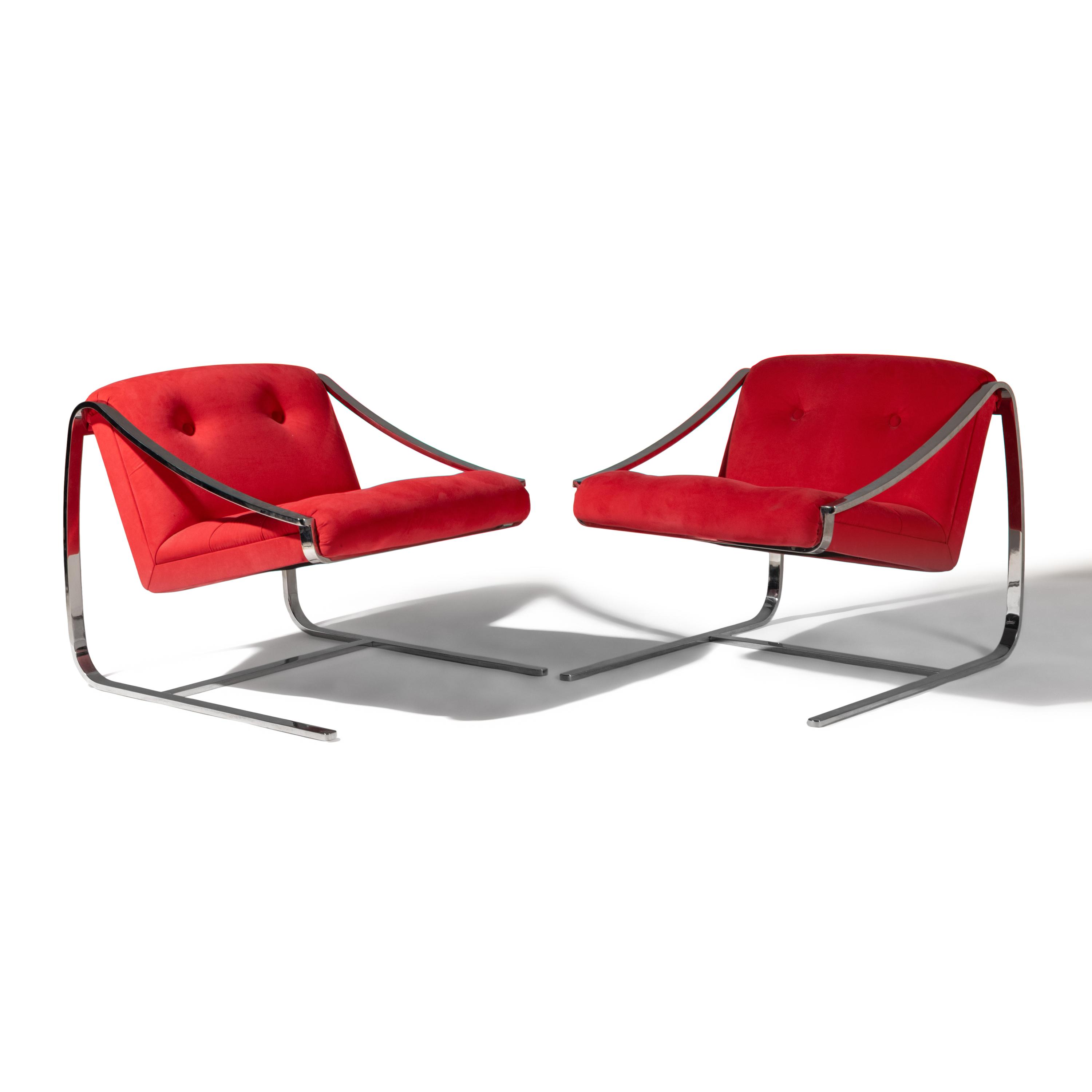 Charles Gibilterra c. 1977 — Pair of Cantilevered Chairs for Brueton