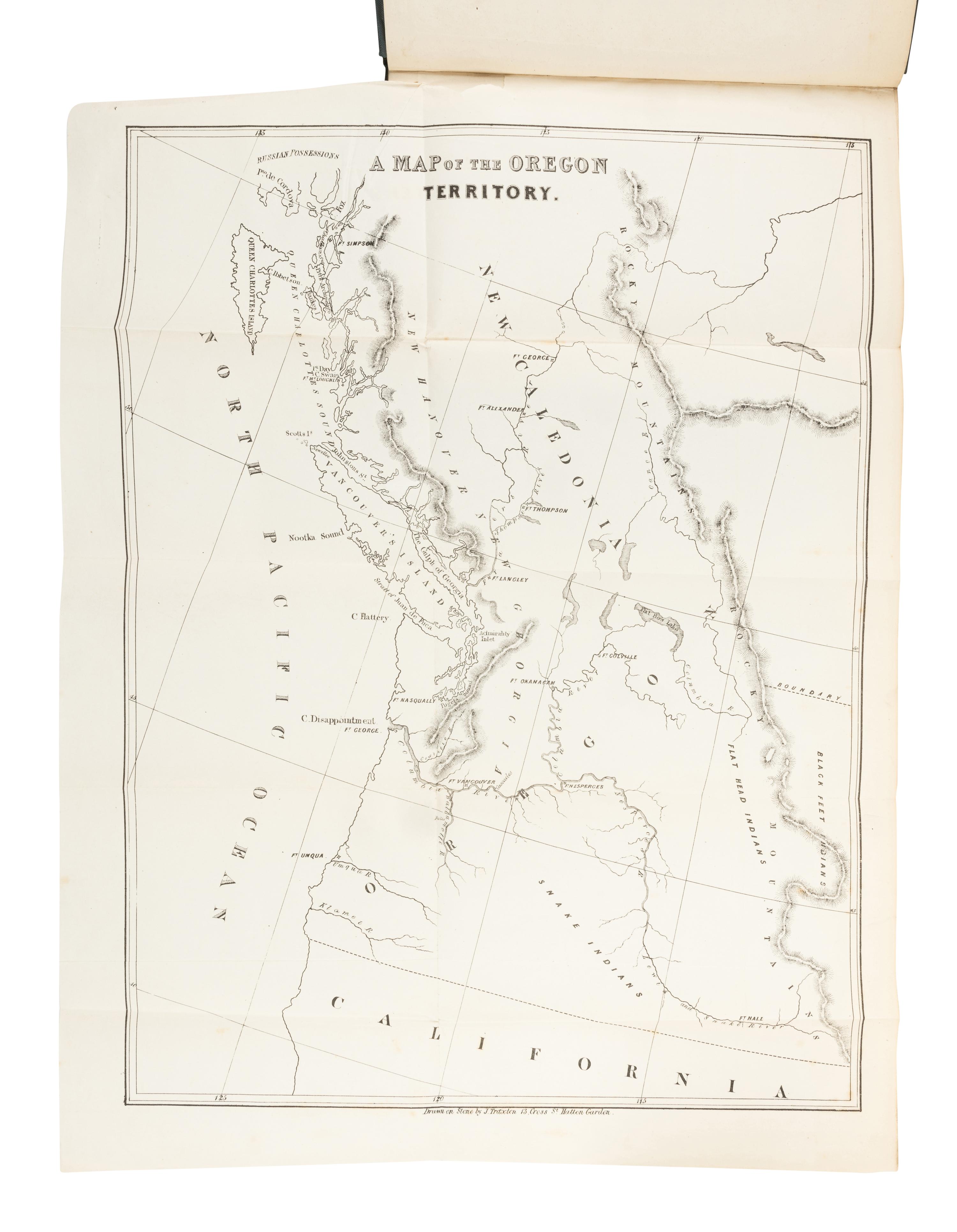 DUNN, John (fl. 1845). History of the Oregon Territory and British North-American Fur Trade; with An Account of the Habits and Customs of the Principal Native Tribes on the Northern Continent . London: Edwards and Hughes, 1844.