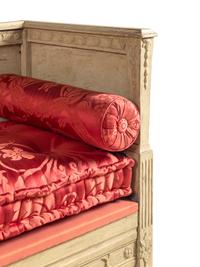A Swedish Neoclassical Gray-Painted Hall Bench