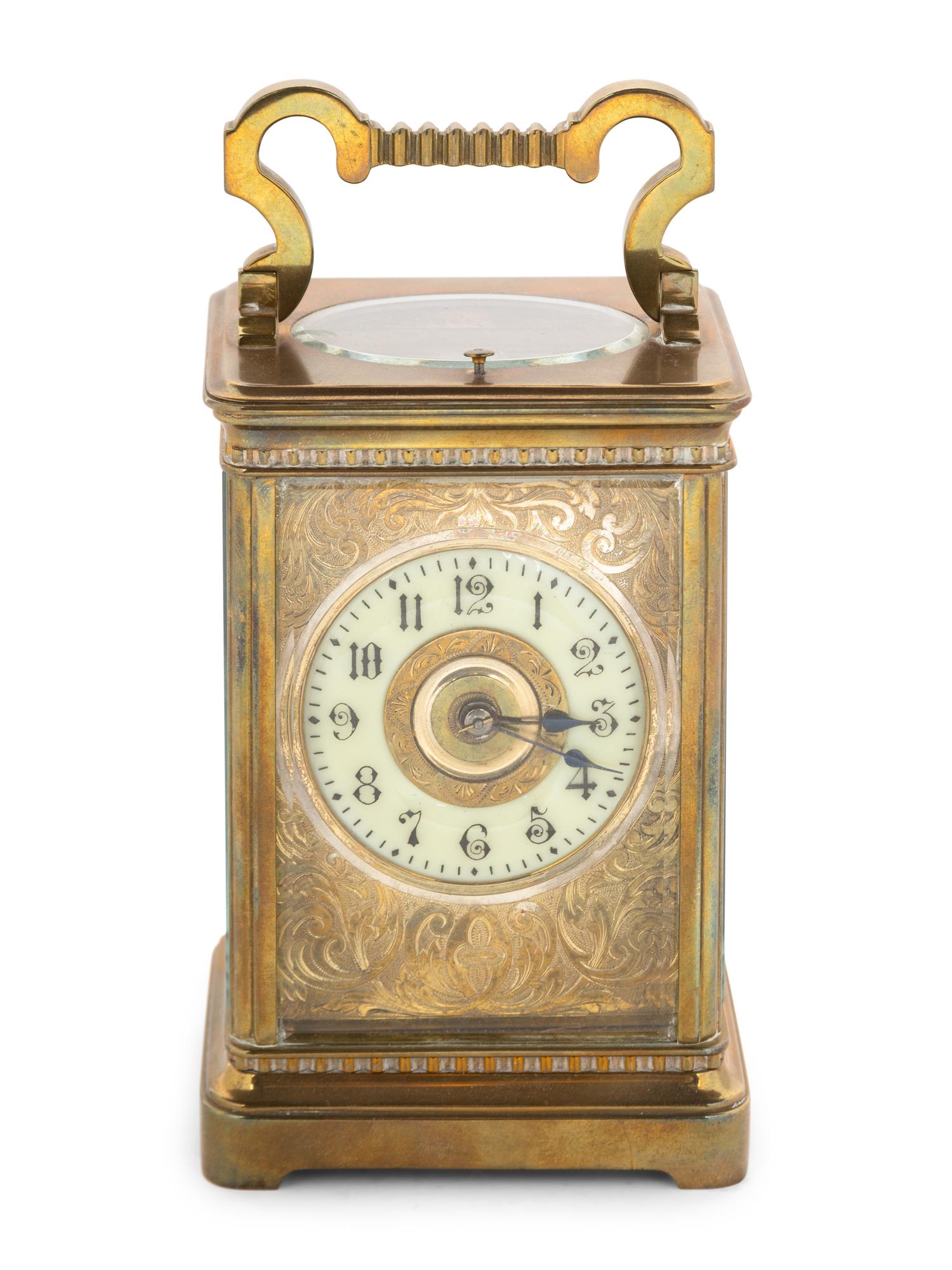 A Continental Brass Carriage Clock