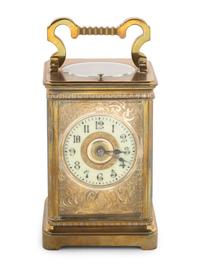 A Continental Brass Carriage Clock