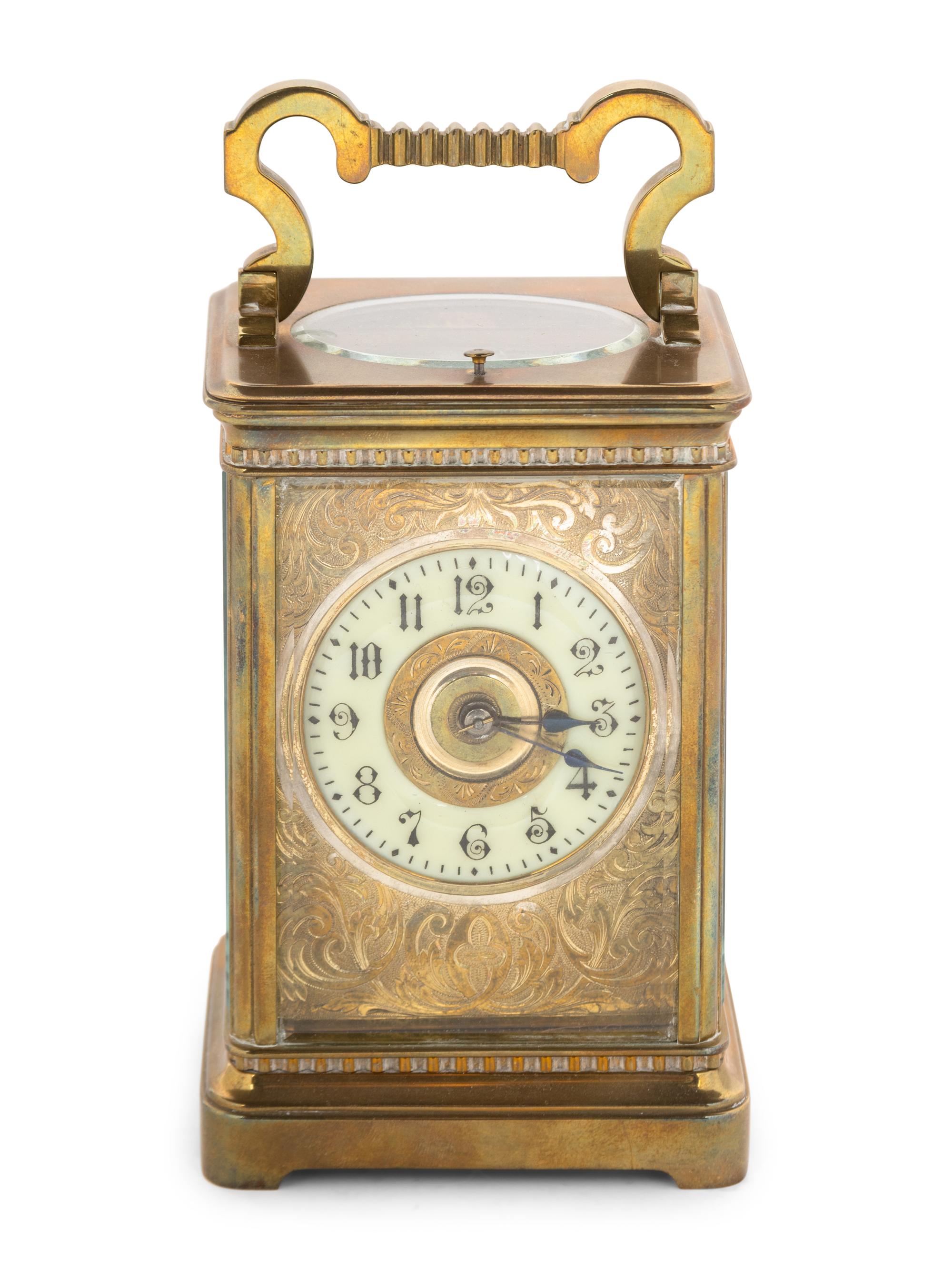 A Continental Brass Carriage Clock