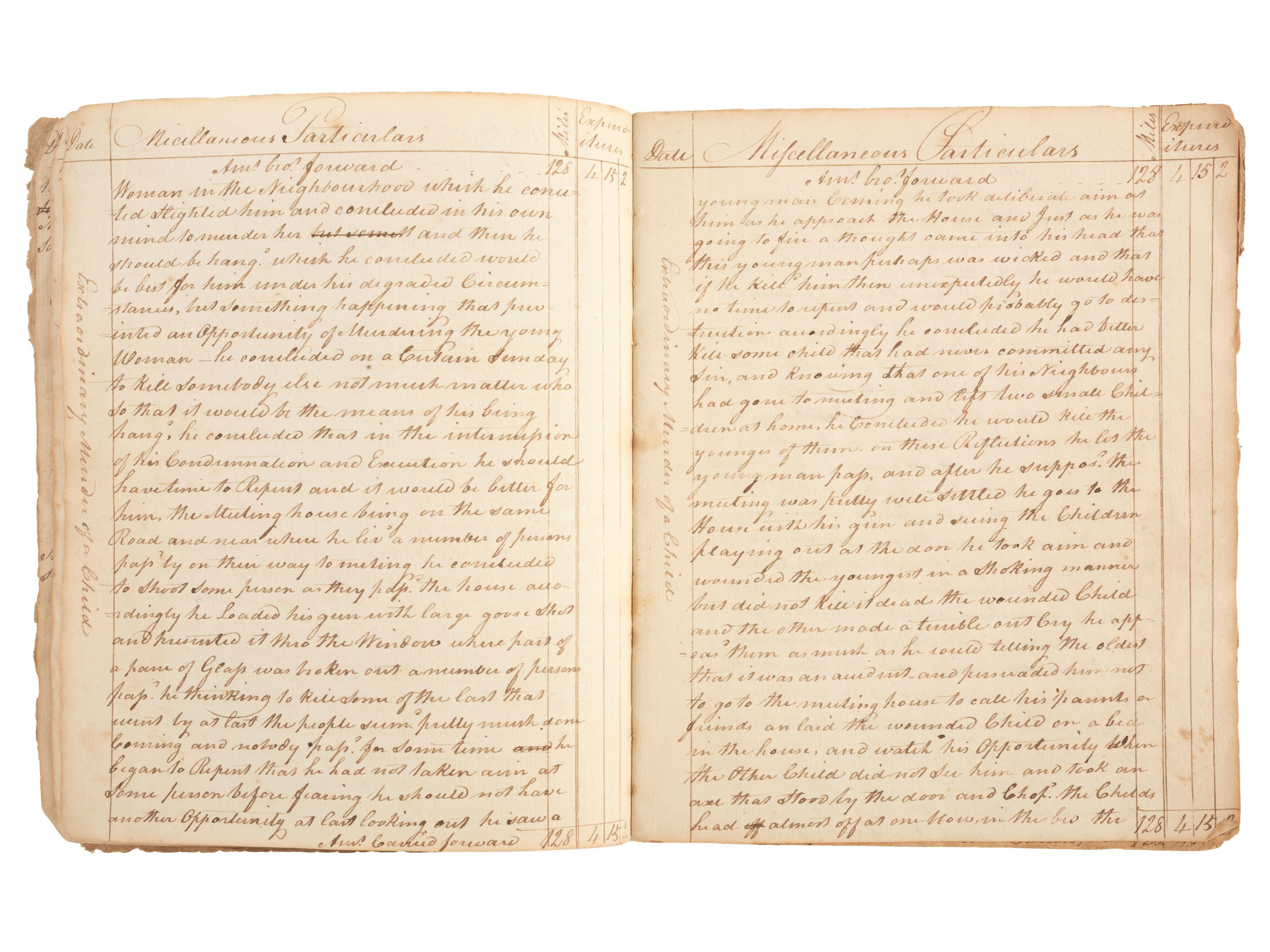 America in Manuscript Journal of [a] Journey to Ballston Springs. New York, 30 August 1805.