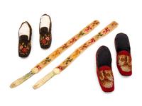 Three 19th Century Menswear Accessories; Two Pairs of Slippers, One Pair of Braces/Suspenders
