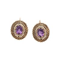 AMETHYST AND SEED PEARL EARRINGS