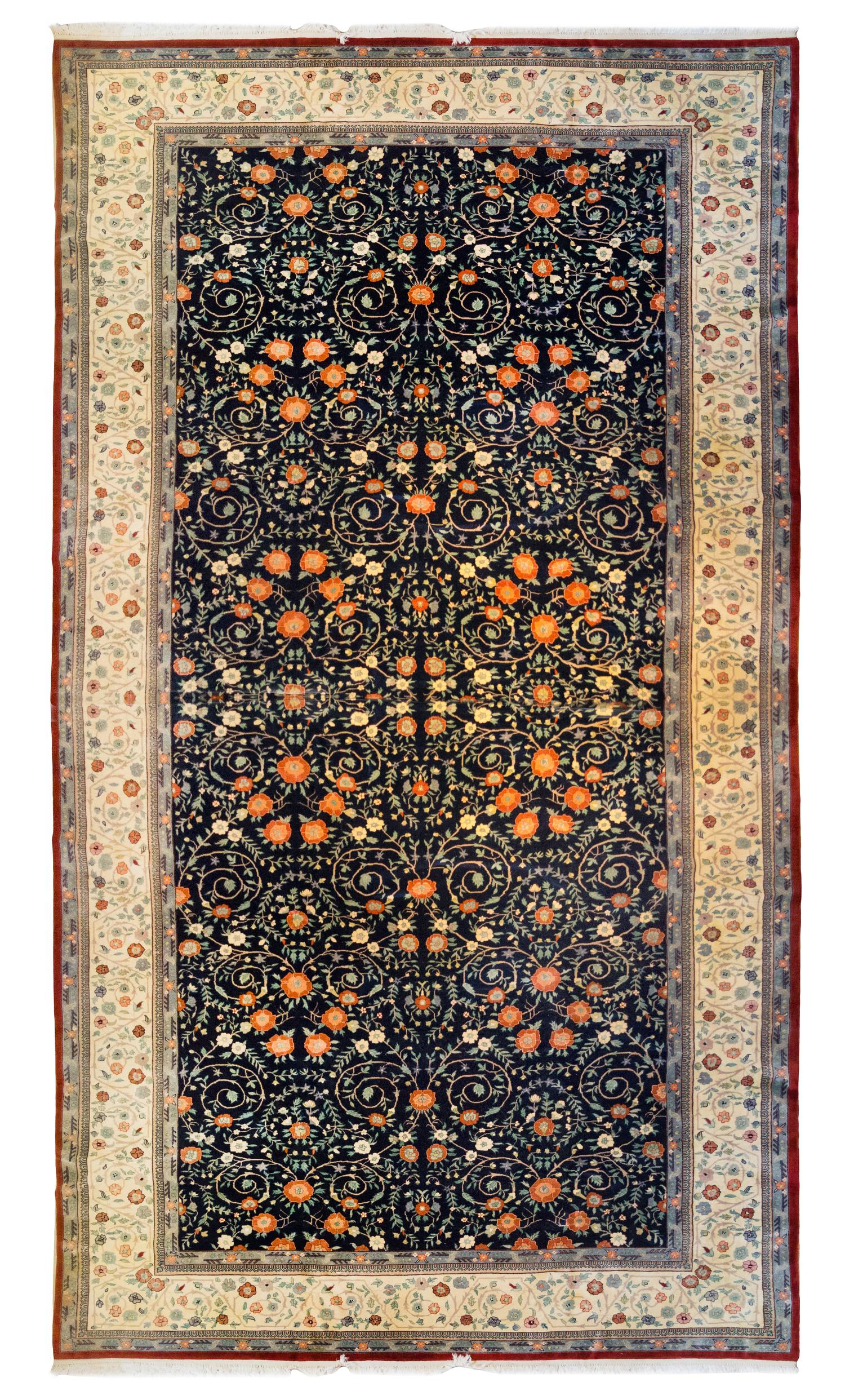 An Indo-Persian Wool Rug 9 feet x 12 feet. — SECOND HALF 20TH CENTURY