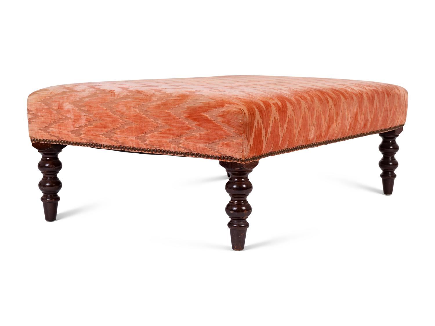 A William IV Style Mahogany Ottoman with Upholstered Top — 20TH CENTURY