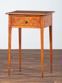 A Federal Bird's Eye Maple One-Drawer Work Stand