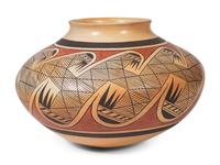 Polychrome Pottery Jar, with Migration Pattern
