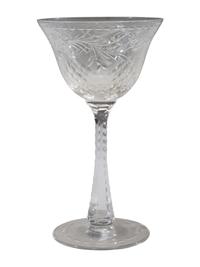 A Collection of Cut Glass Stemware and Plates