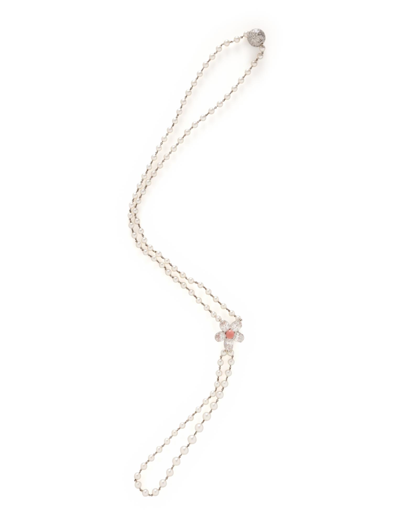DIAMOND, CULTURED PEARL, AND CONCH PEARL NECKLACE