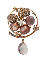 Edwardian, Pearl and Diamond Brooch