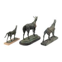A Group of Three Bronze Horse Sculptures