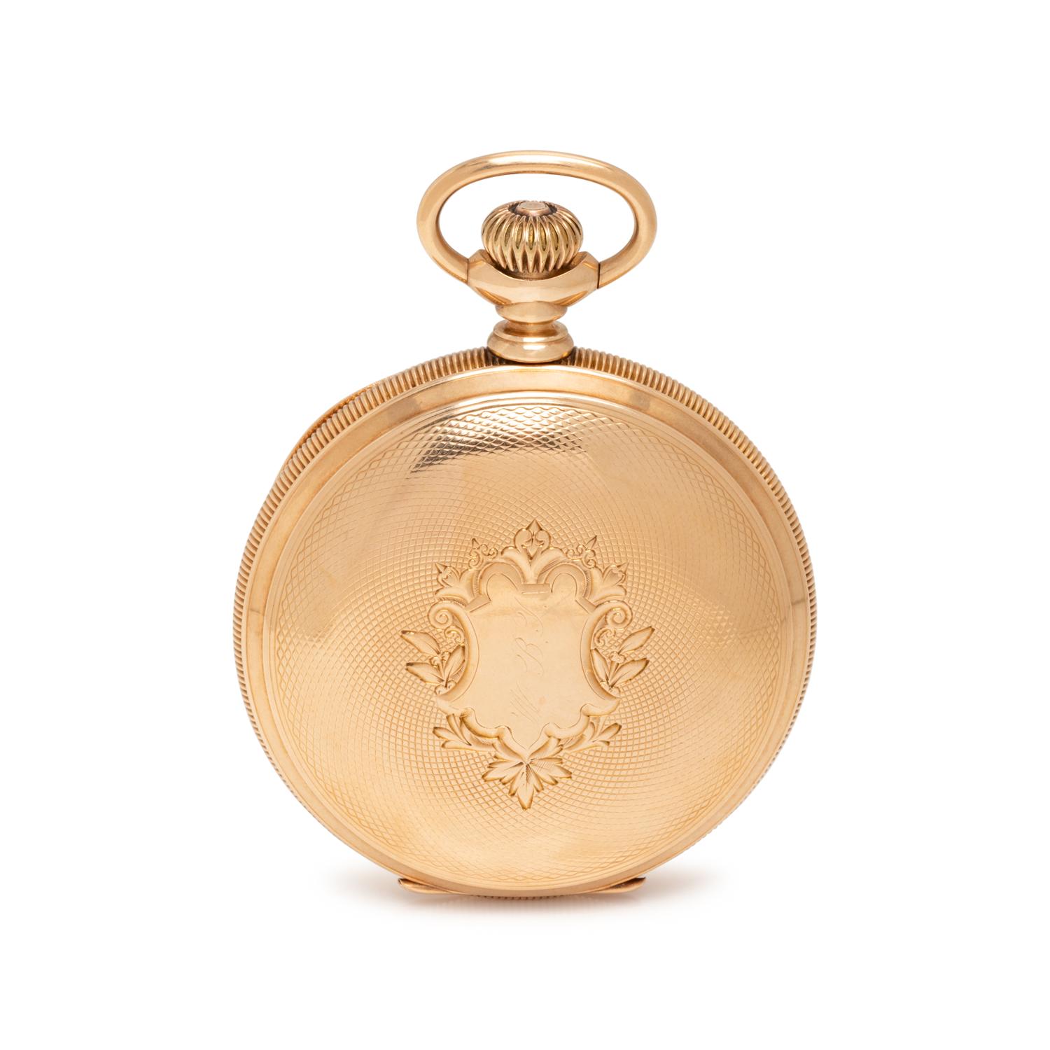 WALTHAM, 14K YELLOW GOLD HUNTER CASE POCKET WATCH
