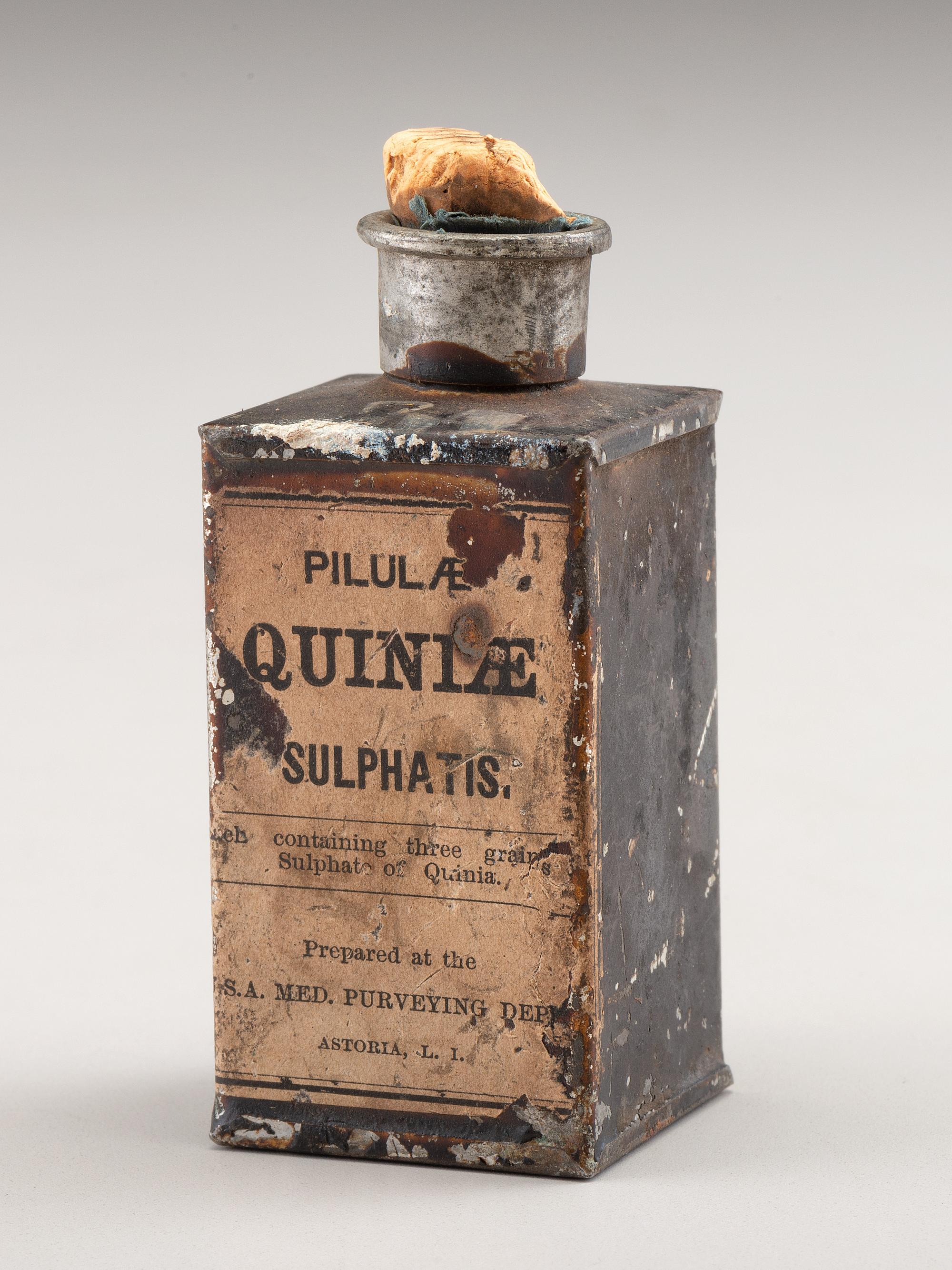 [CIVIL WAR -- MEDICINE]. Government issued quinine tin.