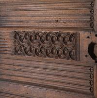 A Gothic Style Linenfold-Carved Oak Door