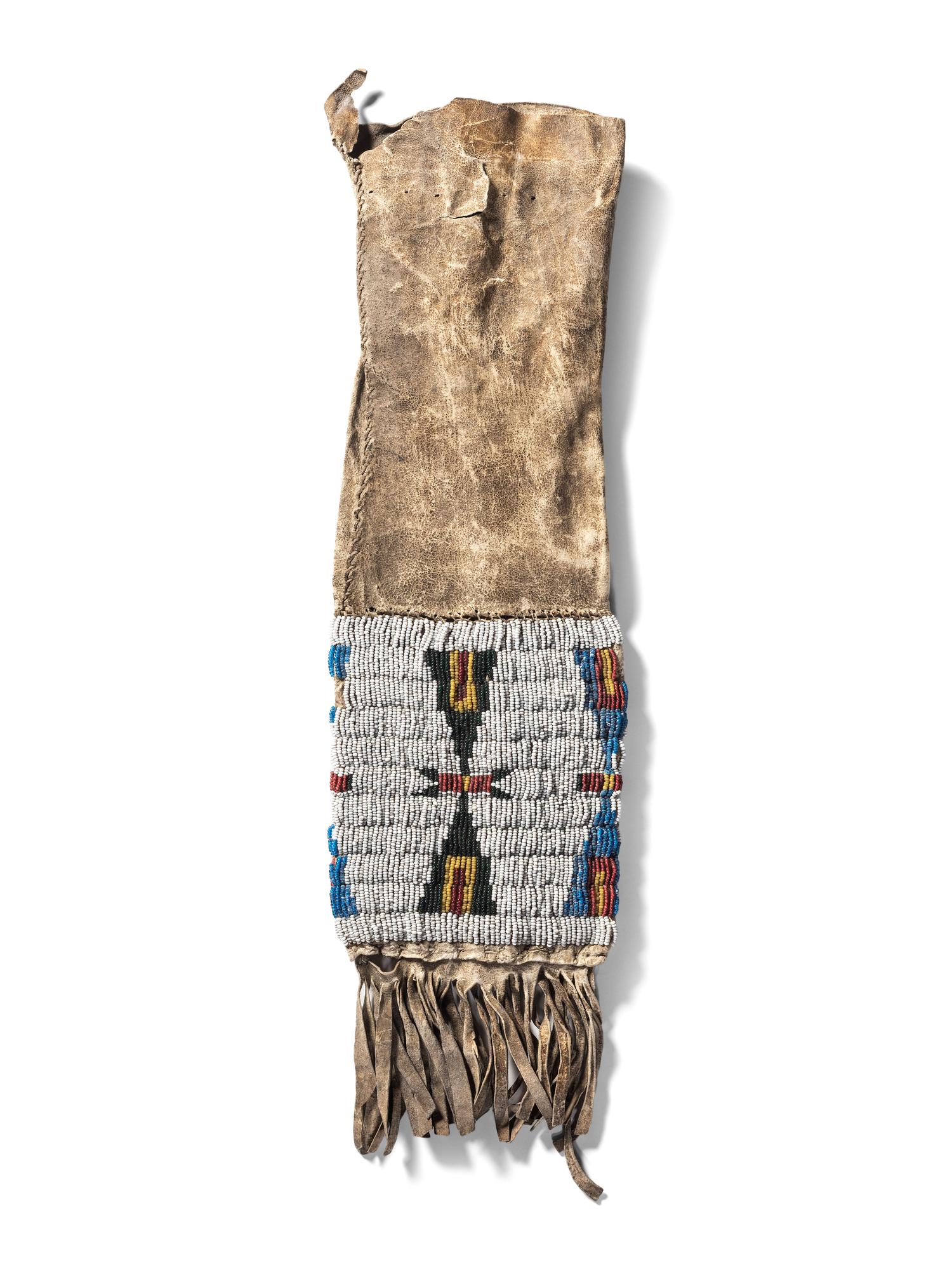 Cheyenne Beaded Hide Tobacco Bag, with Documentation