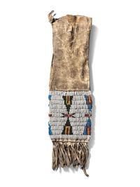 Cheyenne Beaded Hide Tobacco Bag, with Documentation