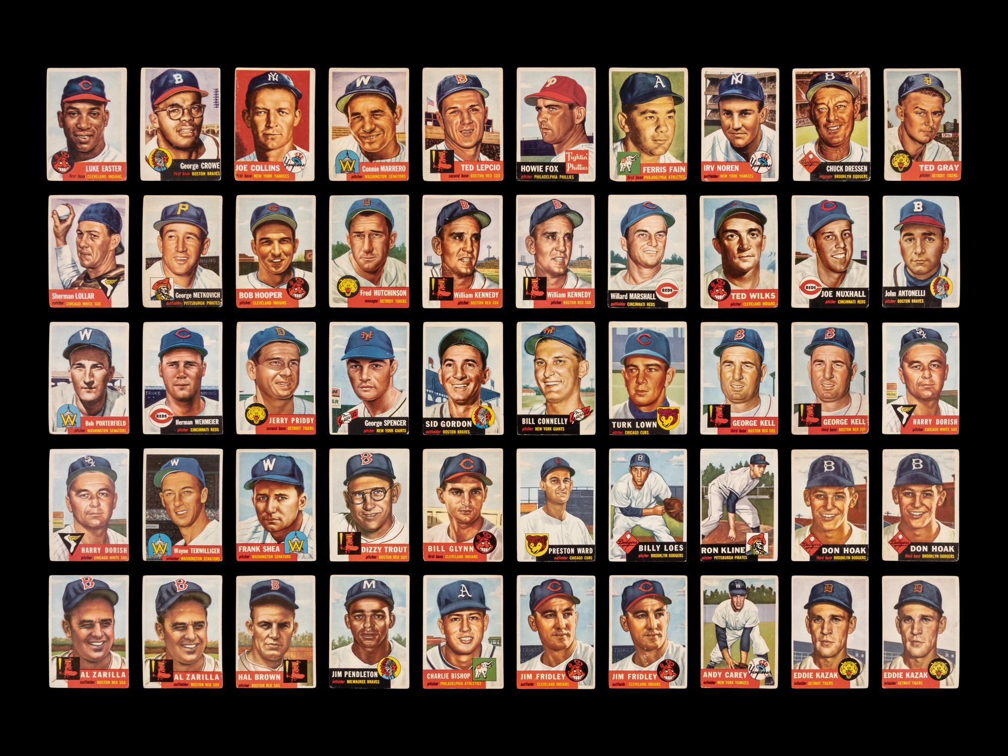 A Collection of 1953 Topps Baseball Cards
