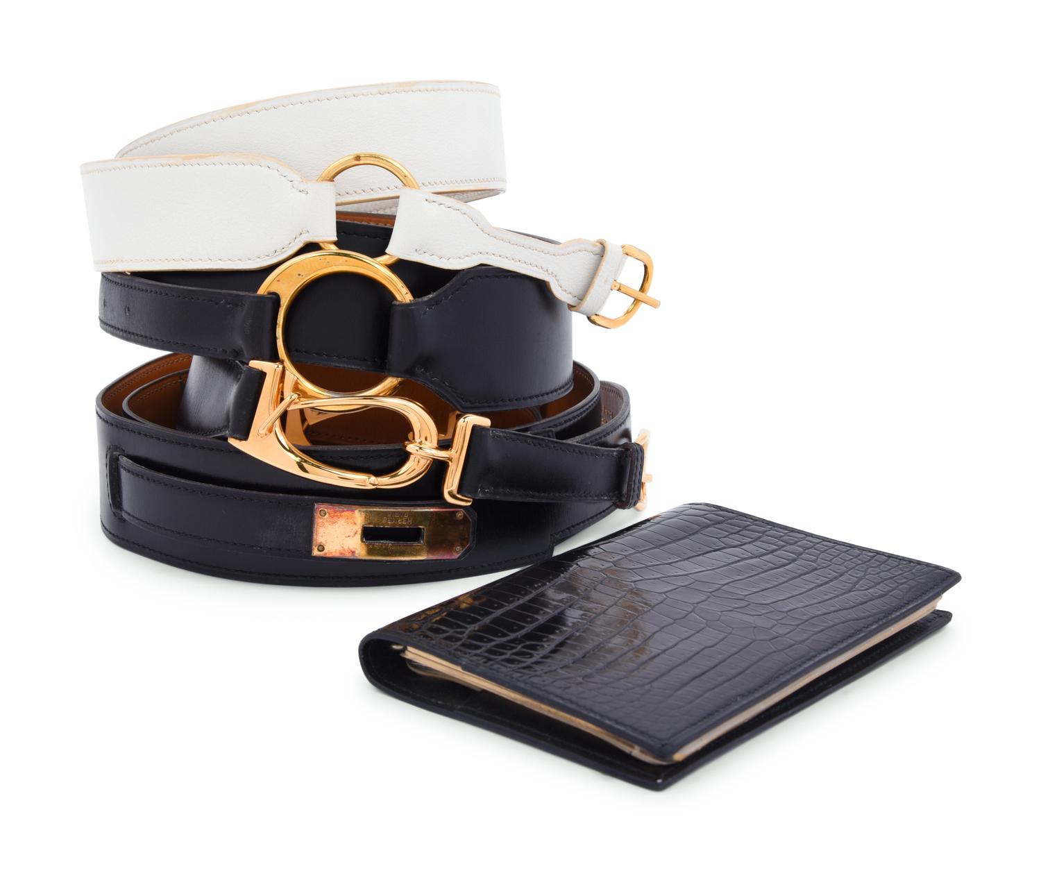 Five Hermès Items: Four Belts and One Agenda, c1970s