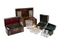 Two Tea Caddies and Two Boxed Decanter Sets