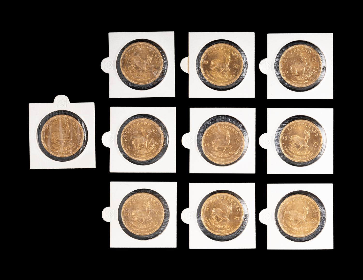 [SOUTH AFRICA] Ten 1975 Krugerrand 1 oz. Gold Coins