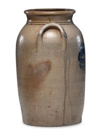 An H. Haines Four-Gallon Cobalt Decorated Stoneware Crock