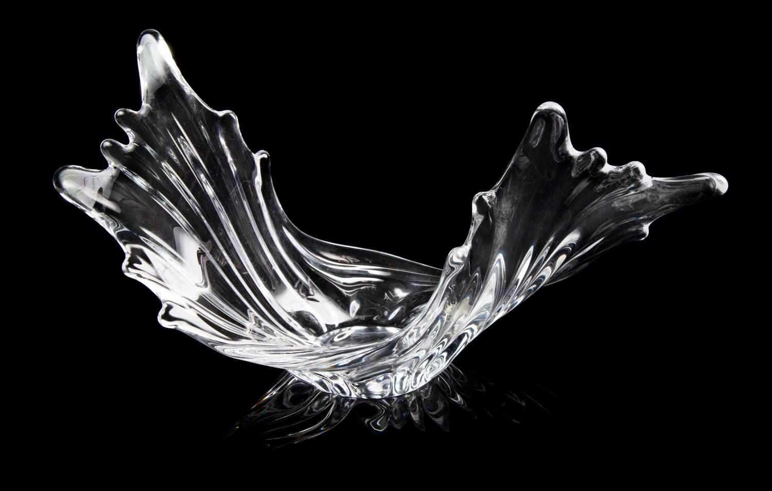 A Corfac Glass Bowl Width 15 1/2 inches. — 20TH CENTURY
