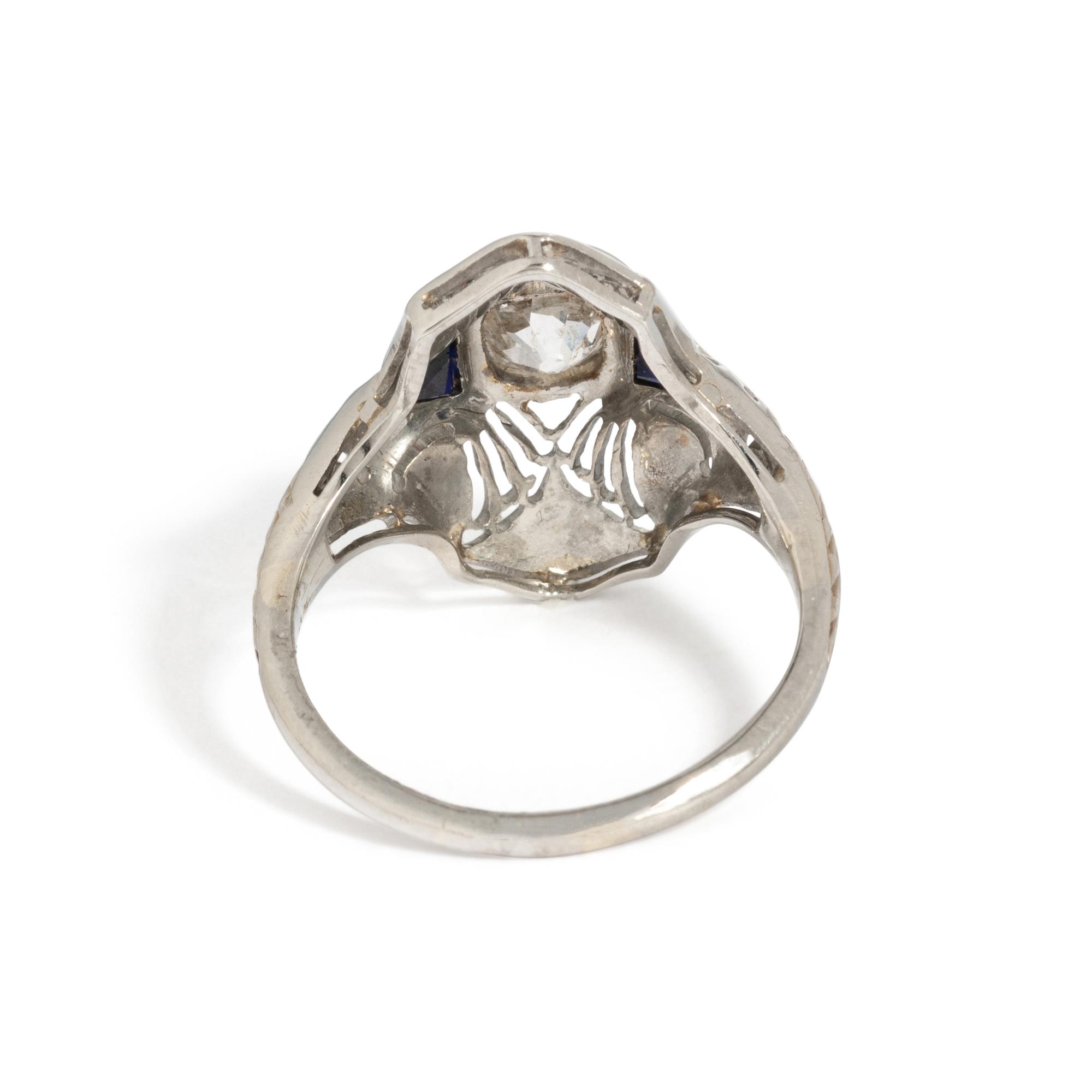 ART DECO, WHITE GOLD AND DIAMOND RING