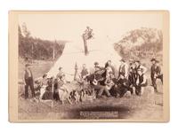 [WESTERN AMERICANA]. GRABILL, John C.H. (1849-1903), photographer. Happy Hours in Camp. G. and B. & M. Engineers Corps and Visitors. Deadwood, South Dakota, 1889.