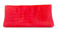 A Nancy Gonzalez Red Crocodile Clutch, 10.75" x 4.5" x 2".